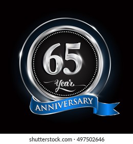 Celebrating 65 Years Anniversary Logo Silver Stock Vector (Royalty Free ...