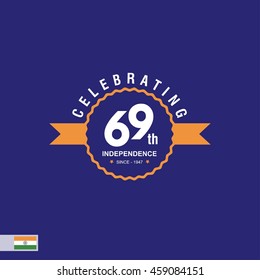 Celebrating 69th Anniversary. Creative Indian Independence Day, Tri Color India Freedom Day Background. 15th August Sale banner template. vector illustration