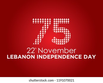 Celebrating 75th Lebanon Independence Day. Vector. 5k