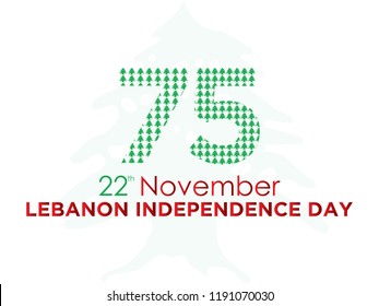 Celebrating 75th Lebanon Independence Day. Vector. 5k