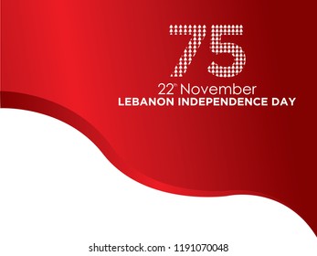 Celebrating 75th Lebanon Independence Day. Vector. 5k