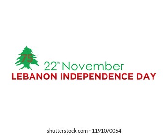 Celebrating 75th Lebanon Independence Day. Vector. 5k