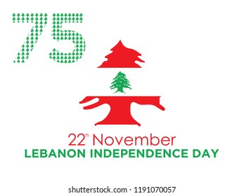 Celebrating 75th Lebanon Independence Day. Vector. 5k