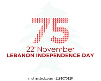 Celebrating 75th Lebanon Independence Day. Vector. 5k