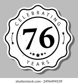 celebrating 76 years of experience badge