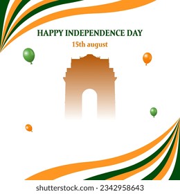 Celebrating 76 years of freedom of India, Happy Independence Day on 15th of august, 2023. Web Banner, post, digital ad, logo, mnemonic, template design, unit, icon, concept, poster, creative vector,