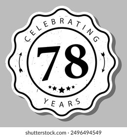 celebrating 78 years of experience badge