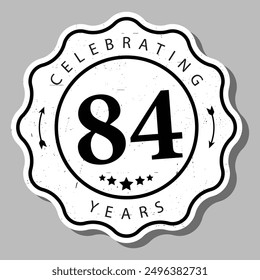 celebrating 84 years of experience badge