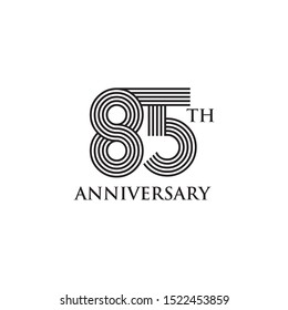 Celebrating 85th years anniversary logo design vector template