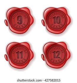 Celebrating 9-12 years greeting card wax seal