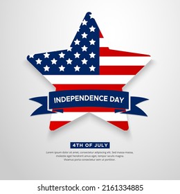 Celebrating America Independence Day design background with star and flag vector