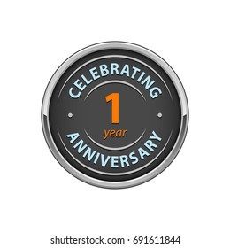 Celebrating anniversary 1 year badge 
