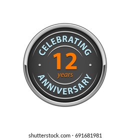 Celebrating anniversary 12 years badge  
