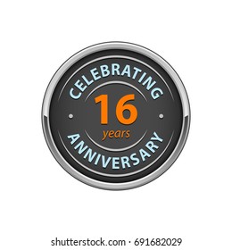 Celebrating anniversary 16 years badge  