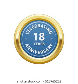Celebrating anniversary 18 years badge  