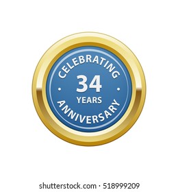 Celebrating anniversary 34 years badge