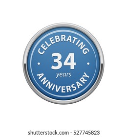 Celebrating anniversary 34 years badge