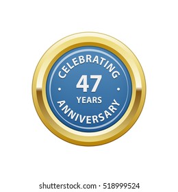 Celebrating anniversary 47 years badge  