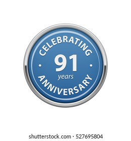 Celebrating anniversary 91 years badge