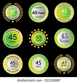 celebrating anniversary button light green on black background