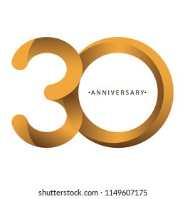 Celebrating, anniversary of number 30th year anniversary, birthday. Luxury duo tone gold brown for invitation card, backdrop, label, logo , advertising or stationary