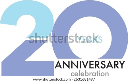 Celebrating Anniversary sky blue and blue colored number 20 with word YEARS ANNIVERSARY celebration.
