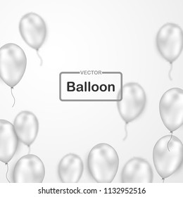 Celebrating background with silver balloons.