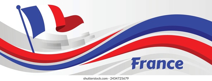 Celebrating Bastille Day, the national day of France, on 14th July with elements of French flag