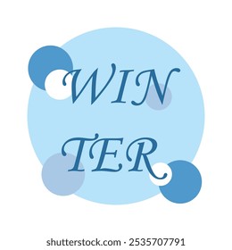 Celebrating the beauty of winter with a minimalist artistic design in cool blue tones featuring the word ‘WINTER’