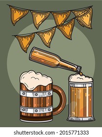 celebrating beers party festive card