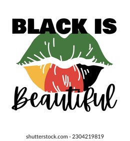 Celebrating Black History Month. Americans and Africans. Hand drawn motivation lettering phrase in modern calligraphy style. Inspiration slogan for print and poster design. Vector illustration