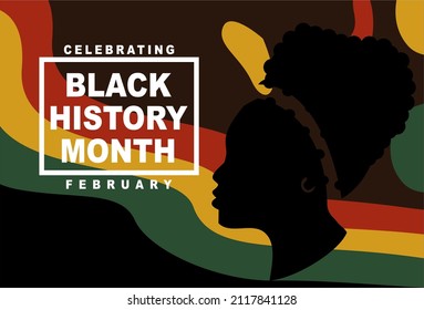 Celebrating Black History Month. Holiday concept. Templates for background, banner, card, poster with text inscription. vector illustration