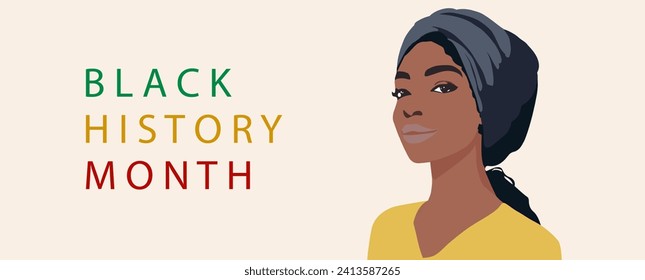 Celebrating Black History Month. Women's history month banner.