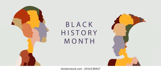 Celebrating Black History Month. Women's history month banner.