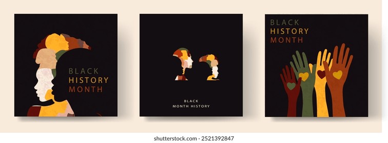 Celebrating Black History Month. Women's history month banner. Vector illustration template for background, banner, card. Black history month celebrate.