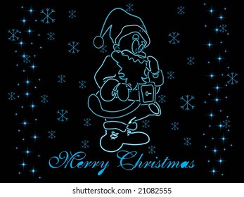 celebrating christmas light in santa shape with snowflake