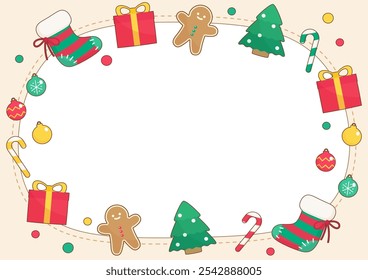 celebrating christmas season with vivid christmas party theme frame, vector illustration