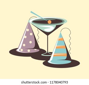 celebrating cocktail party hat retro vintage