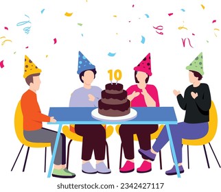 celebrating colleague work anniversary concept, Cake Day vector icon design, Awards and incentives symbol, Employee benefits and engagement sign, Recognition and Appreciation scene stock illustration