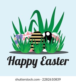 Celebrating Easter Day Paskah Christianity Greeting Poster Card Vector