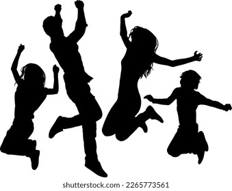 Celebrating Family Fun in Artistic Sketches and Silhouettes, Heartwarming Illustrations of Parents and Children Having Fun, Bouncing with Happiness: Capturing the Joy of Family Time Through Art