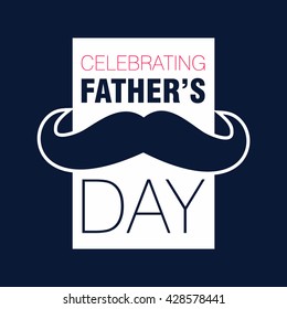 Celebrating Father's Day typography on blue background