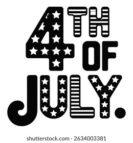 Celebrating freedom Patriotic 4th of July design with American flag stars and stripes on an isolated