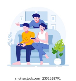 Celebrating friendship day flat illustration