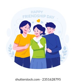 Celebrating friendship day flat illustration