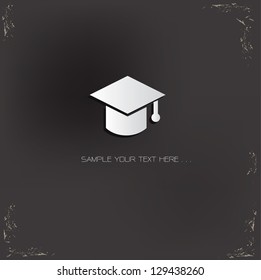 Celebrating graduating hat,sign,vector