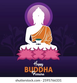 Celebrating Happy Buddha Purnima Social media Post template Graphic Design