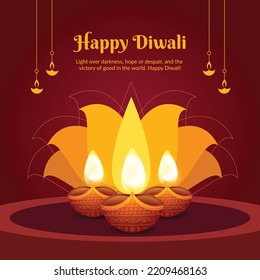 Celebrating happy Diwali Indian festival banner design template. 