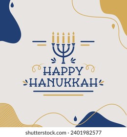 Celebrating happy Hannukah festivals. Creative abstract illustration, digital painting.