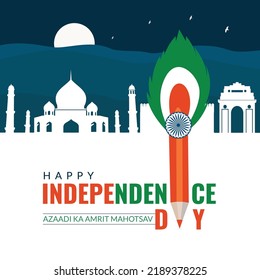 Celebrating happy independence day Azadi ka Amrit Mahotsav banner design.